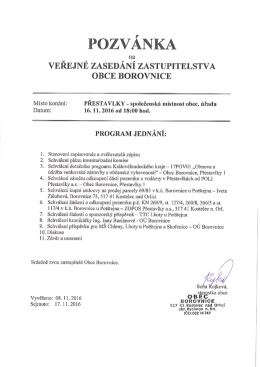 Page 1 POZVANKA [13 VEŘEJN&Eacute; ZASED&Aacute;N&Iacute; ZASTUPITELSTVA