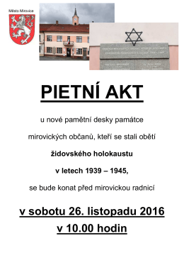 Pietní akt před radnicí - 26.11.2016