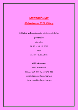 pro muže - Stacionář Olga