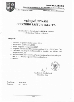 pozvánka - Hlavenec