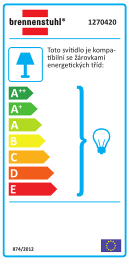 Toto svítidlo je kompa- tibilní se žárovkami energetických tříd: