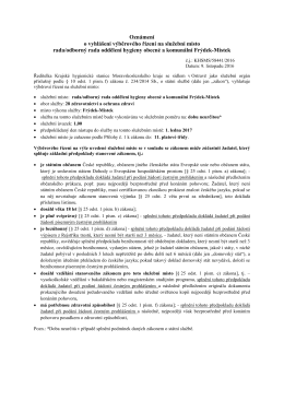 Oznámení o vyhlášení výběrového řízení na služební místo rada