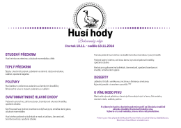 Menu na HUS&Iacute; HODY