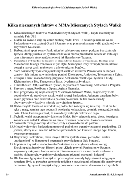 Kilka nieznanych faktów o MMA(Mieszanych