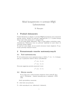 Skład komputerowy w systemie LATEX Laboratorium