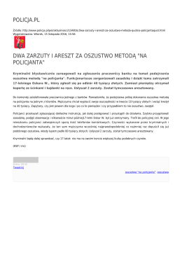 policja.pl dwa zarzuty i areszt za oszustwo metodą "na policjanta"