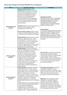 terminy i tematy warsztatów
