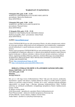 warsztaty - Kinoteka