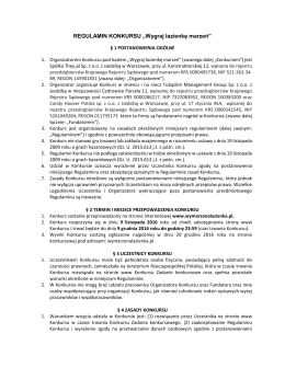 REGULAMIN KONKURSU &bdquo;Wygraj łazienkę marzeń&rdquo;