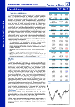 Raport dzienny - Biuro Maklerskie Deutsche Bank Polska