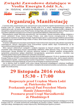 Manifestacja Ł&oacute;dź.cdr - ZZPRC Veolia Energia Ł&oacute;dź