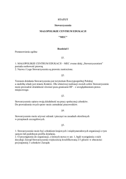 Statut - Małopolskiego Centrum Edukacji &bdquo;MEC&rdquo;