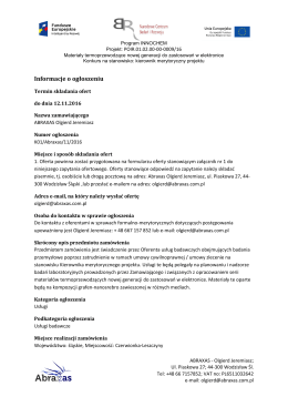 Informacje o ogłoszeniu