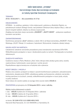 OBÓZ NARCIARSKI „ISTEBNA” - Harcerski Klub Narciarski