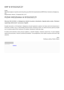 KMP W BYDGOSZCZY POŻAR MIESZKANIA W BYDGOSZCZY