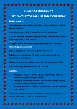 konkurs ekologiczny stylowy upcykling -ubrania z