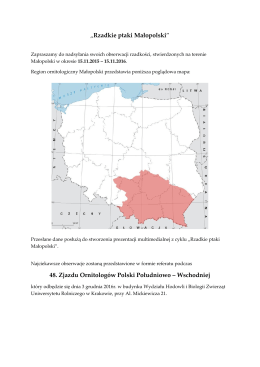 „Rzadkie ptaki Małopolski” 48. Zjazdu Ornitologów Polski