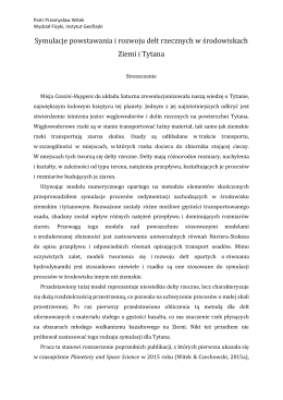 Symulacje powstawania i rozwoju delt rzecznych w środowiskach