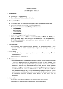Regulamin konkursu - Gmina Olszewo