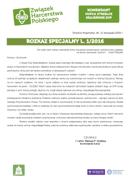 rozkaz specjalny l. 1/2016