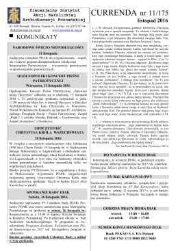 2016 listopad - DIAK Archidiecezji Poznańskiej