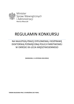 Regulamin konkursu - Ministerstwo Spraw Wewnętrznych i