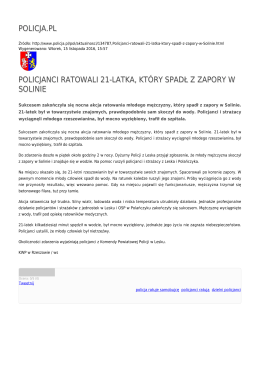 policja.pl policjanci ratowali 21-latka, który spadł z zapory w solinie