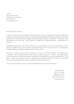 Sz. Pan Krzysztof Hermyt Dom Seniora „Stały Ląd” 43
