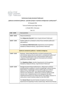 Program konferencji - Urząd Zamówień Publicznych