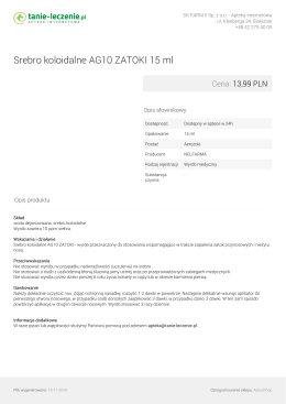 Srebro koloidalne AG10 ZATOKI 15 ml