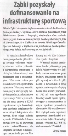 Ząbki pozyskały dofinansowanie na