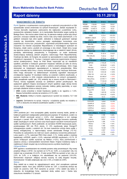 Raport dzienny - Biuro Maklerskie Deutsche Bank Polska