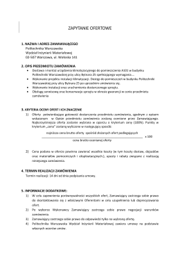 zapytanie ofertowe - Dział Zamówień Publicznych