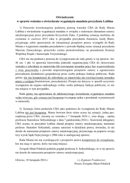 Oświadczenie w sprawie wniosku o stwierdzenie wygaśnięcia