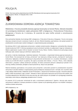 POLICJA.PL ZLIKWIDOWANA DOMOWA AGENCJA TOWARZYSKA