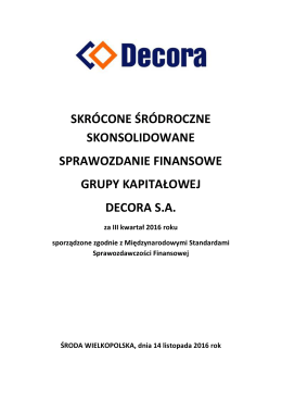 skrócone śródroczne skonsolidowane sprawozdanie