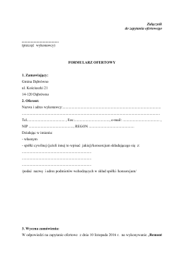 FORMULARZ OFERTOWY 1. Zamawi