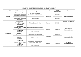 klasy iii - podręczniki na rok szkolny 2016/2017