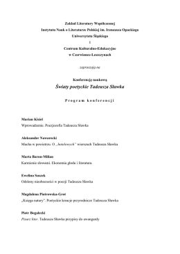 Światy poetyckie Tadeusza Sławka