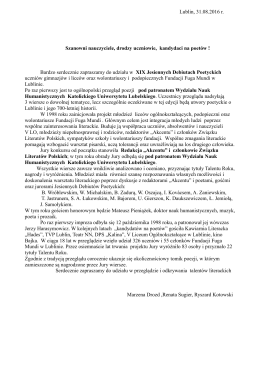 Regulamin konkursu i karta zgłoszenia