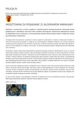 policja.pl aresztowani za posiadanie 31 kilogramów marihuany