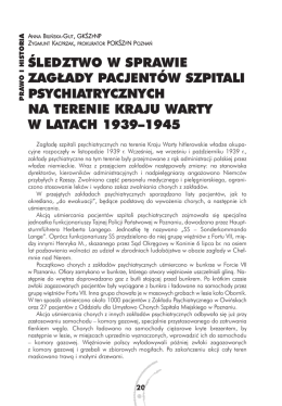 śledztwo w sprawie zagłady pacjentów szpitali psychiatrycznych na