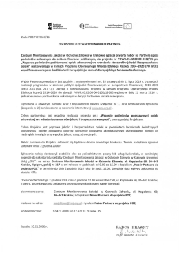 Ogłoszenie o konkursie