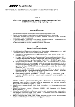 Page 1 AZ/ Koleje Śląskie OŚRODEK SZKOLENIA I