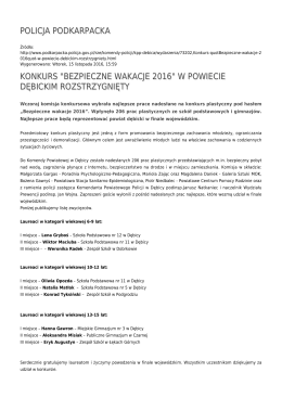 "bezpieczne wakacje 2016" w powiecie dębickim rozstrzygnięty