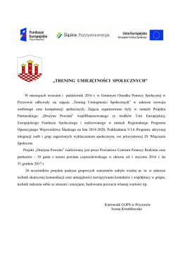 „TRENING UMIEJĘTNOŚCI SPOŁECZNYCH”