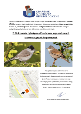 Zróżnicowanie i plastyczność zachowań wędrówkowych krajowych