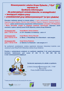 Planujesz realizację operacji na terenie jednej z 9 gmin