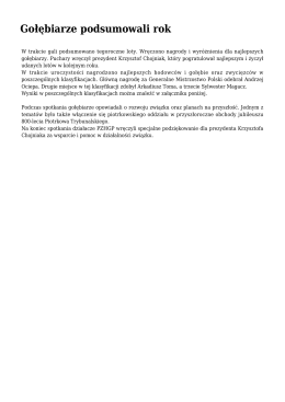 Gołębiarze podsumowali rok