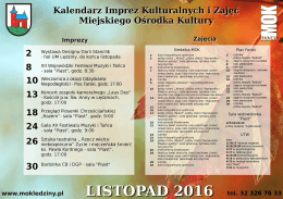 Page 1 *** Kalendarz Imprez Kulturalnych i Zajęć Miejskiego